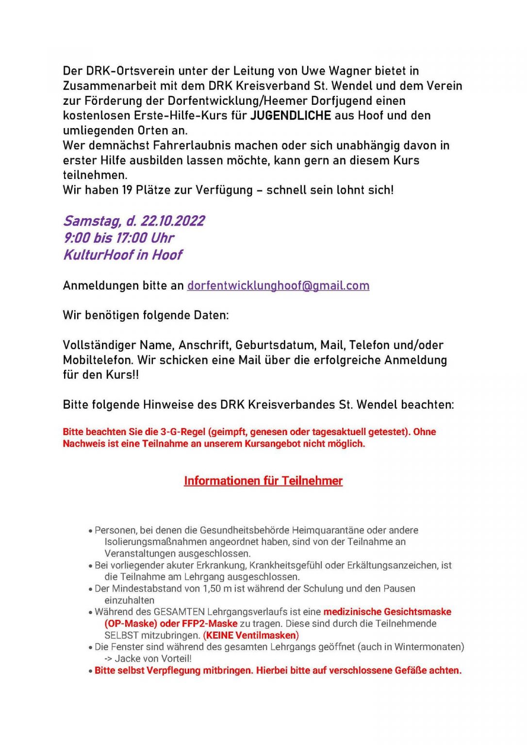 Hoof Erste Hilfe Kurs für Jugendliche St. Wendel Aktuell Hoof Erste Hilfe Kurs für Jugendliche St. Wendel Aktuell